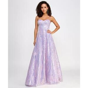 say yes | Dresses | New Say Yes Juniors Sequin Embellished Gown Purple Prom  Iridescent | Poshmark